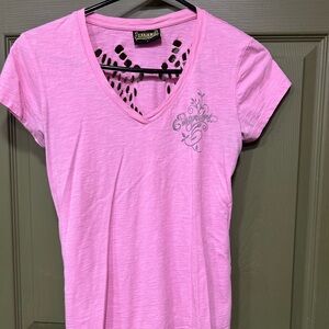 Pink V-Neck Women's Top
